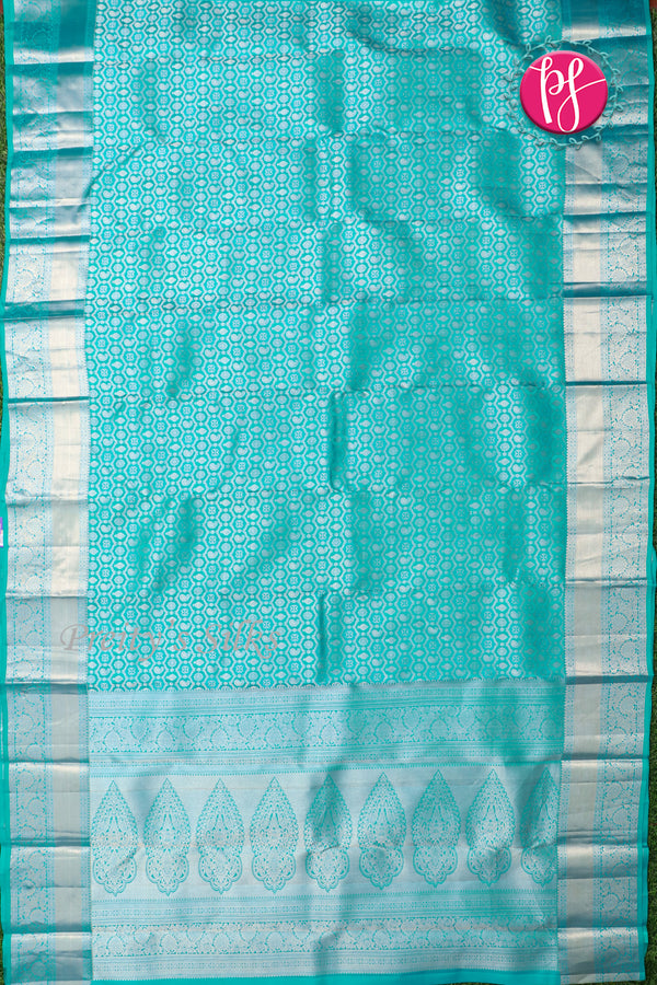 Pure Kanchipuram Silk Saree-Skyblue-PA04480