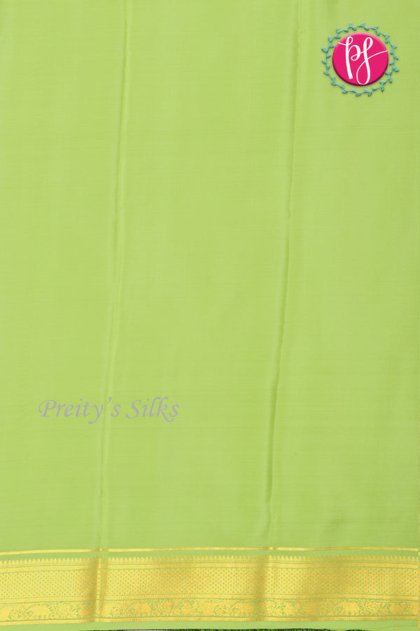 Pure Mysore Crepe Silk Saree -Pistagreen-PA01331
