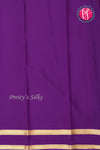 Pure Mysore Crepe Silk Saree -Skyblue And Deeppurple-PF86048