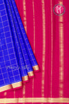 Pure Mysore Crepe Silk Saree -Royal Blue And Mejentapink-PA09448