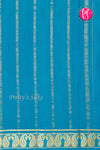 Pure Mysore Crepe Silk Saree -Olive green And Teal blue-PA47159