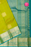 Pure Kanchipuram Silk Saree-Olivegreen And Deep CyanGreen -PA23554