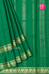 Pure Mysore Crepe Silk Saree-Gandaberunda Border-Green-PA20598