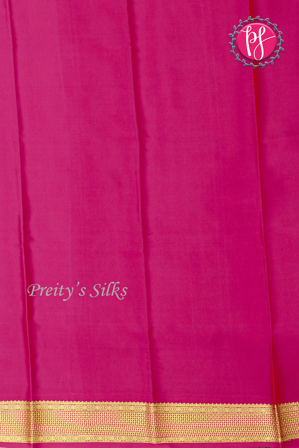 Pure Mysore Crepe Silk Saree-Bottlegreen a-PF82729