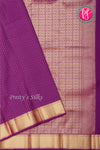 Pure Kanchipuram Silk Saree-Deep purple-PA20310