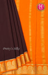 Pure Mysore Crepe Silk Saree With Contrast Mango Border-PF38139