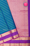 Pure Kanchipuram Silk Saree-Blue And Purple-PA20294