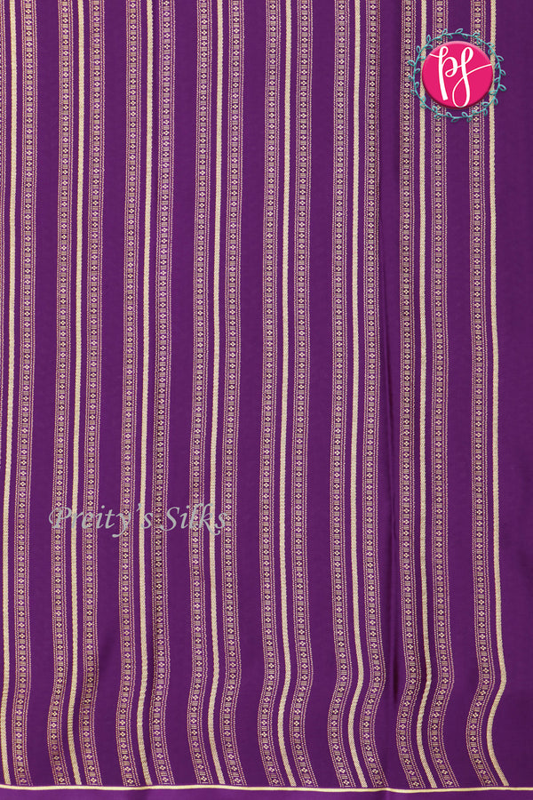 PURE KADDI BANARASI GEORGETTE SILK SAREE-Deep Violet -PA14778