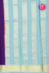 Pure Mysore Crepe Silk Saree-Purple And Pastelblue-PA22389