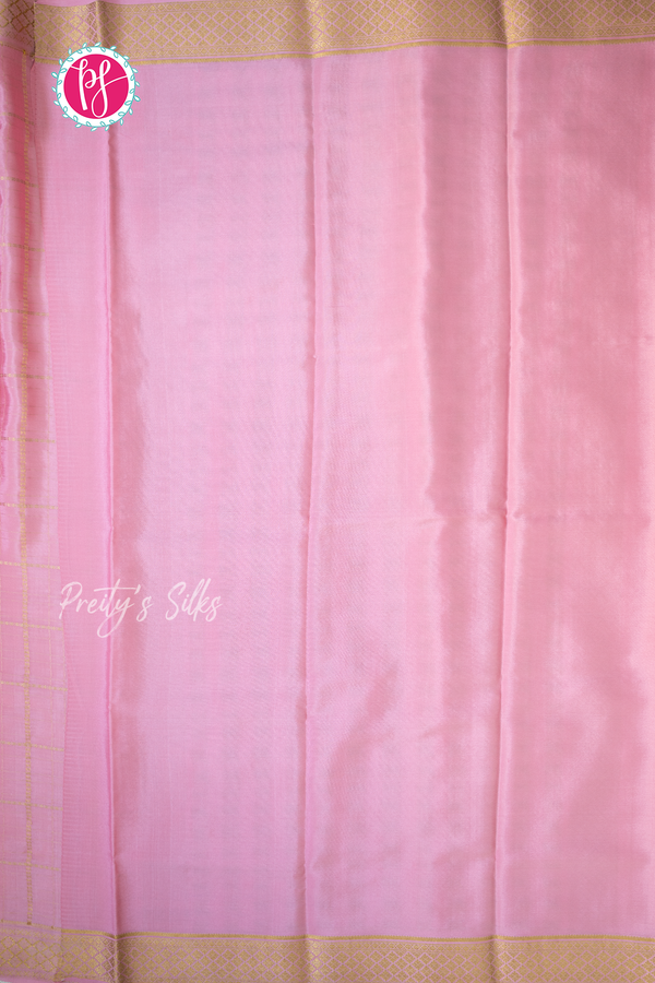 Pure Mysore Crepe Silk Saree-Pastelpink- PA57163
