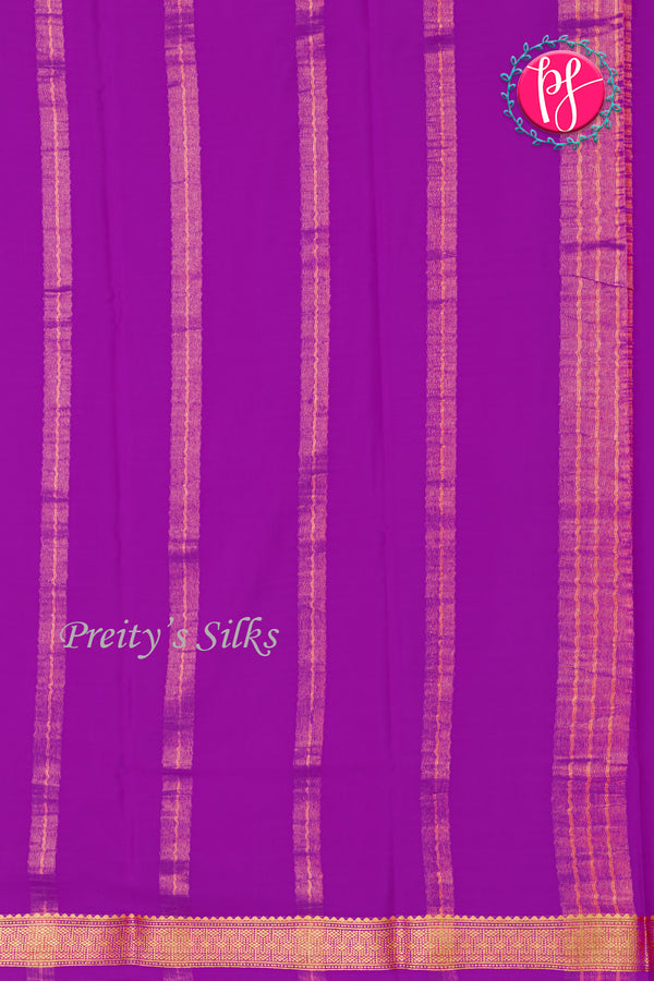 Pure Mysore Crepe Silk Saree-Lavender-PA33565