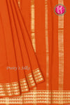 Pure Mysore Crepe Silk Saree-Orange-PA19558