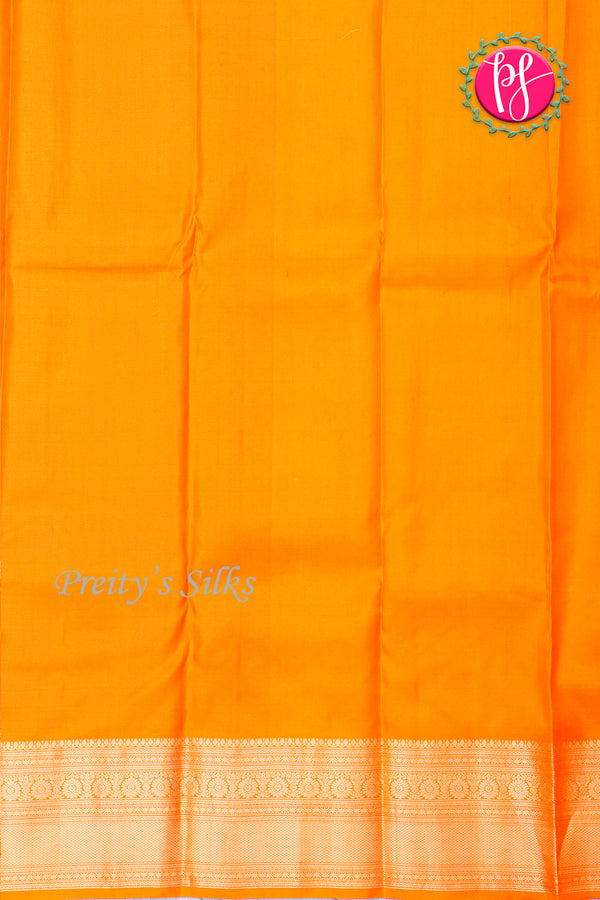 Pure Kanchipuram Silk Saree-Marigold-PA27609