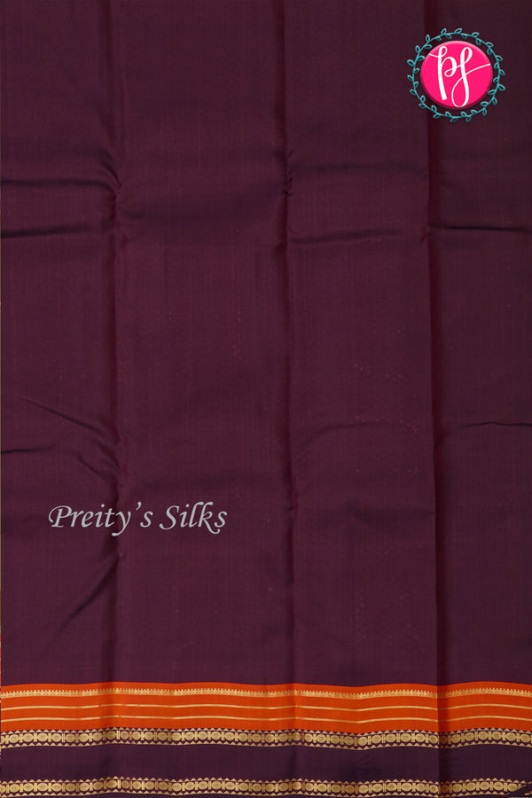 Half Pure Kanchipuram Silk Saree-Green And Deepbrwn-PA24684