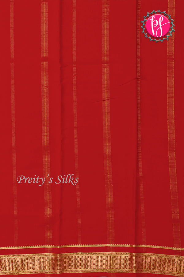 Pure Mysore Crepe Silk Saree-Red-PA26341