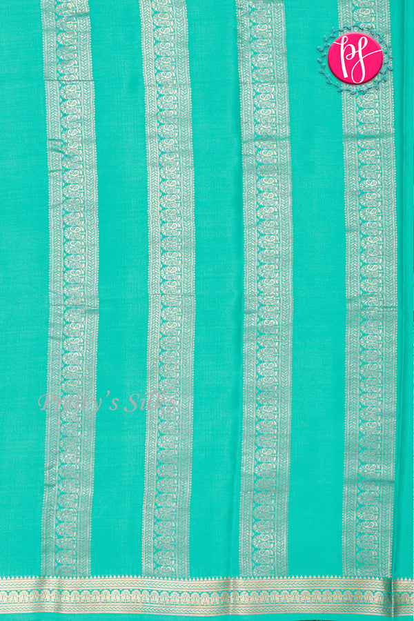 Pure Mysore Crepe Silk Saree-Double Checks-Deepwine And Aquablue-PA26523