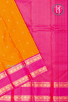 Pure Kanchipuram Silk Saree-Yellow And Pink-PA35455