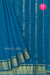 Pure Mysore Crepe Silk Saree-Tealblue-PA20648