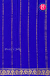 Pure Mysore Crepe Silk Saree-Gandaberunda Border-Royalblue-PA26362