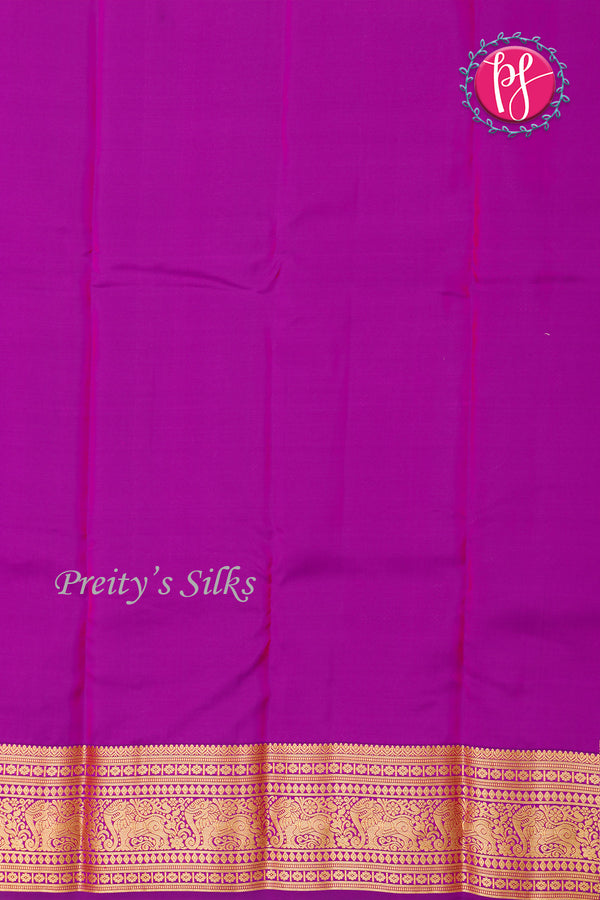 Half Pure Kanchipuram Silk Saree-Orange And Purple-PF82225