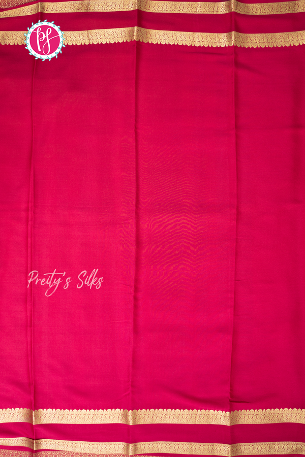 Pure Mysore Crepe Silk Saree-Peach And Pink- PA56208