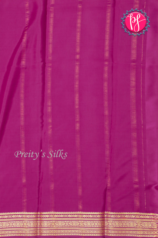 Pure Mysore Crepe Silk Saree-Coral pink And Mejentapink-PA28937