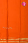 Pure Mysore Crepe Silk Saree -Slateblue And Orange-PF86103