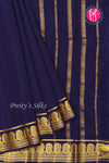 Pure Mysore Crepe Silk Saree-Navyblue-PA20648