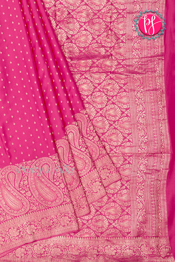 PURE KADDI BANARASI GEORGETTE SILK SAREE-Mejentapink-PA23833