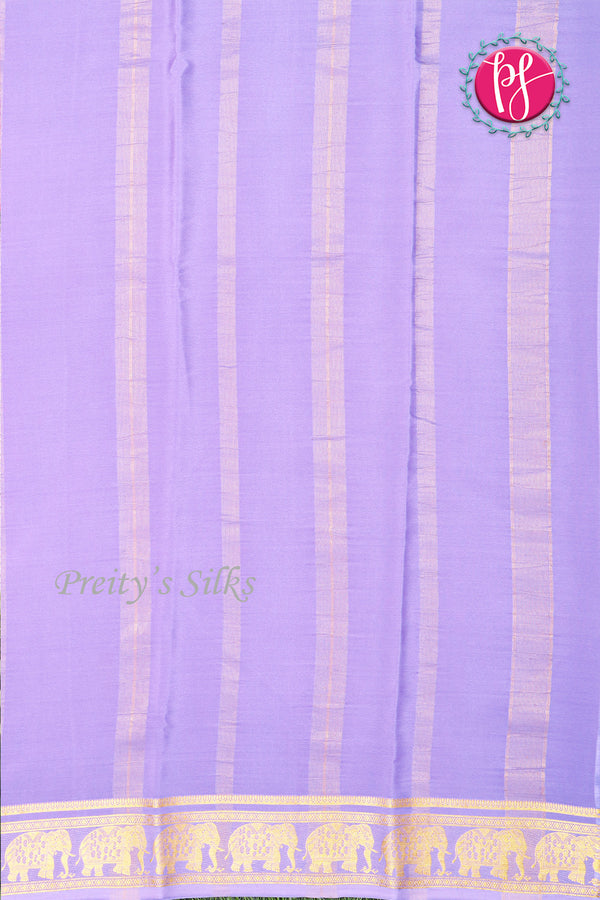 Pure Mysore Crepe Silk Saree-Contrast-Dark Purple And Lavender-PA19804