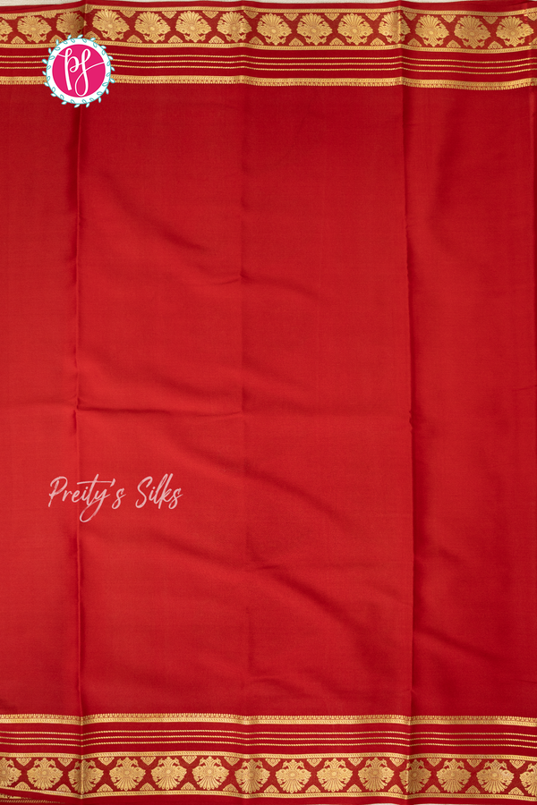 Pure Mysore Crepe Silk Saree-Black And Red-PA56162
