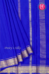 Pure Mysore Crepe Silk Saree -Royalblue-PA01334
