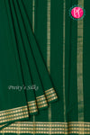 Pure Mysore Crepe Silk Saree-Bottlegreen-PA19578