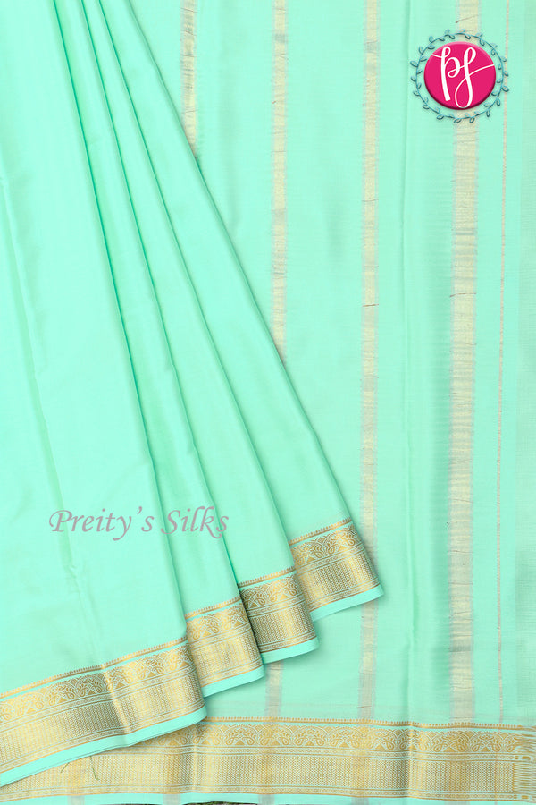 Pure Mysore Crepe Silk Saree-Mint Green-PF84310