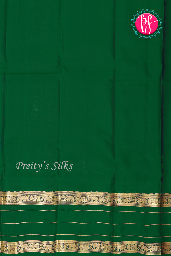Half Pure Kanchipuram Silk Saree-Maroon And Bottlegreen-PA24684