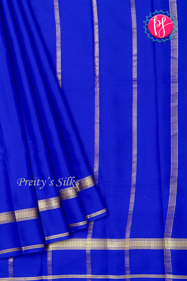 Pure Mysore Crepe Silk Saree-Royalblue-PA21800