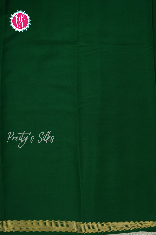 Pure Mysore Crepe Silk Saree-Mejentapink And Bottle green- PA56111
