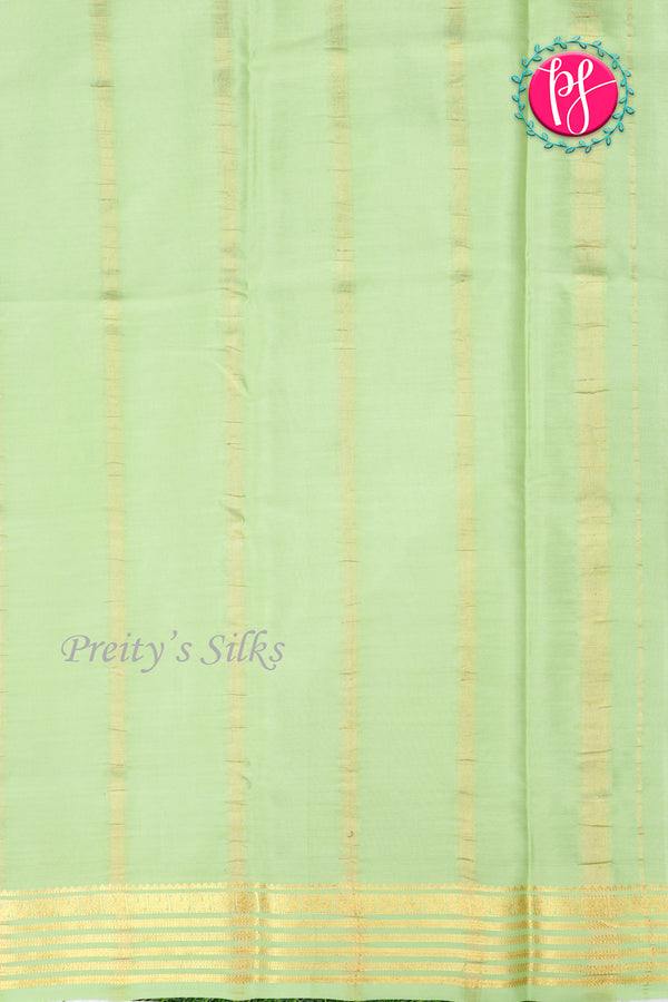 Pure Mysore Crepe Silk Saree-Deepmarron And Pastelgreen-PA28717