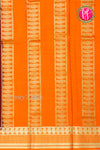 Pure Mysore Crepe Silk Saree-Chocolatebrown And Orange-PA26566