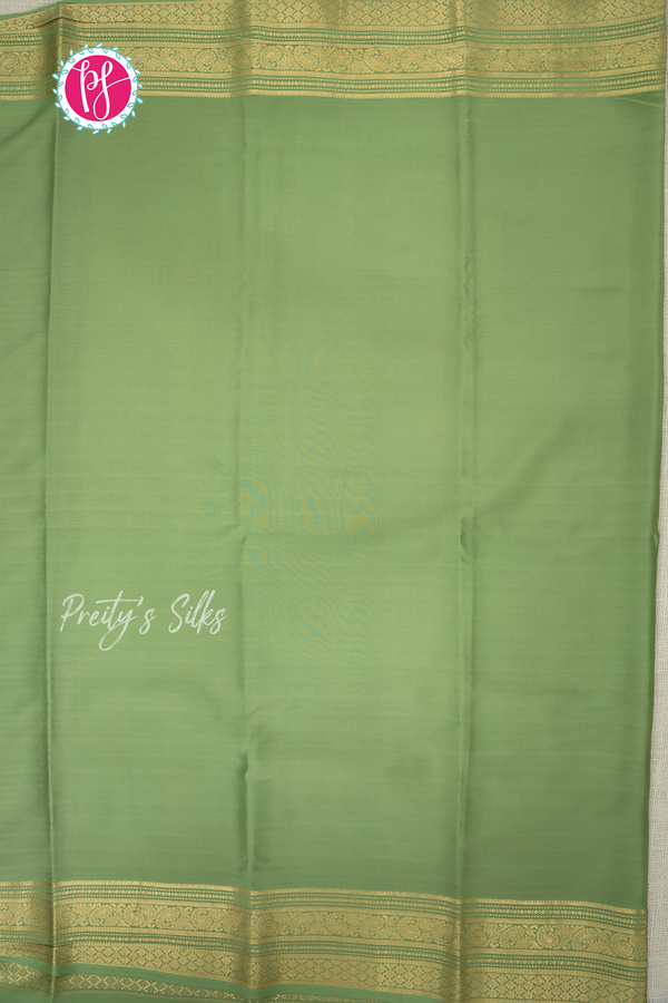 Pure Mysore Crepe Silk Saree-Deeppurple AndPastelgreen-PA56143