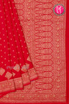 Pure Banarasi Crepe Silk Saree-Red-PA22100