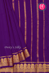 Pure Mysore Crepe Silk Saree-Deeppurple-PA20648