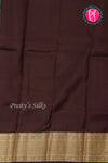 Half Pure Kanchipuram Silk Saree-Light mint And Deepbrown-PA25960