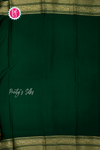 Pure Mysore Crepe Silk Saree-Mangoyellow And Bottlegreen-PA56143