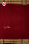 Pure Mysore Crepe Silk Saree-Rosepink And Marron-PA56143
