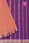 Pure Mysore Crepe Silk Saree-Light Kankambara and Purple-PA19960