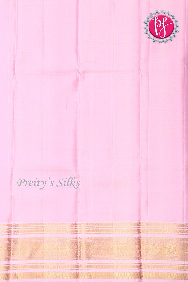 Pure Kanchipuram Silk Saree-Royalblue And Lightpink-PF81269