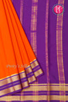 Pure Mysore Crepe Silk Saree-Orange And Purple-PA19929