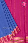 Pure Mysore Crepe Silk Saree-Bluishgrey And Pink-PA26302