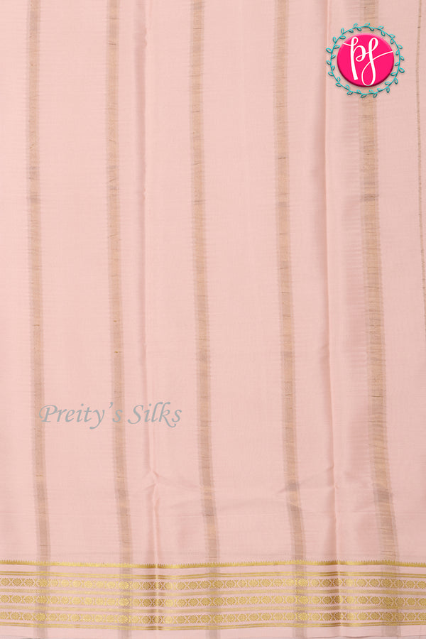 Pure Mysore Crepe Silk Saree-LightPeach PA33665